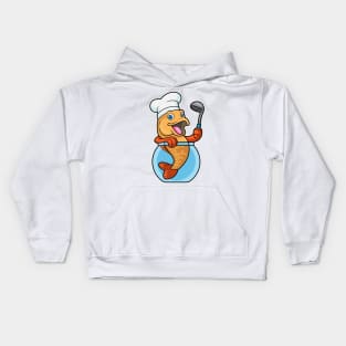 Fish in Glass as Cook with Soup spoon Kids Hoodie